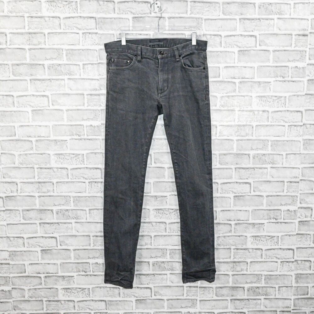 John Varvatos Collection Men's Grey washed denim Jeans skull stud sz 31